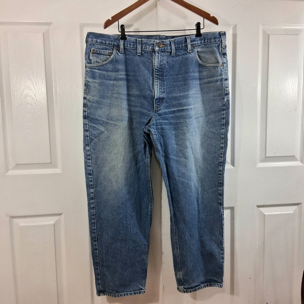 Carhartt Men's Relaxed Fit Jeans Blue Denim 46x30 Fits like 44x30